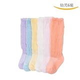 RVESCHZ 膝の高いストッキング夏の通気性のある薄い幼児チューブのソックス6パック (M: 1-3歳のキッズにお勧め)