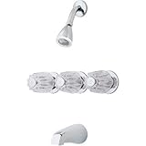 Pfister 001 – 3190 01シリーズトリプルハンドルタブとシャワートリムパッケージ、 クローム 01-319 1