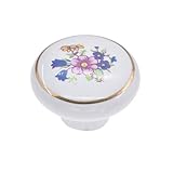 Viviseason(ビビシーズン) 取っ手 ハンドル ドア取っ手 引き出し取っ手 つまみ 田園風 花柄付き セラミック 戸棚ノブハンドル 4つのデザイン選択可能