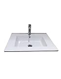 Dawn RET231802-06 White Ceramic Lavatory 2-1/2 Inch Thickness Sinktop with Overflow and Single Hole 
