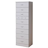 アビライト 日本製(大川家具) ベーシック収納たんすシリーズ 幅60 タワーチェスト ホワイト um0419