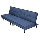 UNE BONNE(ウネボネ) リクライニング ソファベッド (座いす リクライニング) カップル 新婚用 ベッドにもなる カウチソファ 1～3人掛け ワイド_ネイビー