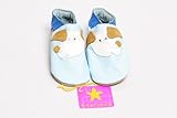 【英国製カーフレザーベビーシューズ】《50%mum 50%dad  white/baby blue》 (M)