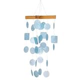 Woodstock Chimes WOODC138 Mini Capiz Chime - Light Blue