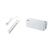 ELECOM 電源タップ 個別スイッチ 省エネ ほこり防止シャッター付き スイングプラグ 6個口 1m ホワイト T-E6A-2610WH+ELECOM ケーブル収納ボックス 6個口電源タップ収納 ホ