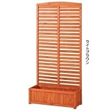 プランターカバー付きラティス3点セット 【ルーバータイプ/高さ150cm】 木製 ライトブラウン 〔エクステリア/ガーデニング用品〕