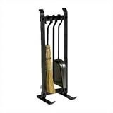 Enclume 3 Piece Country Home Fireplace Tool Set with Stand, Hammered Steel [並行輸入品]