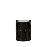 ラウンドチェスト2段 コンポニビリ デザイナーズ ブラック　CZR-01BK