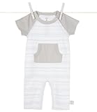 リトルジラフ ベビー肌着 ココストライプライエット ポケットロンパース 3-6m (ブルー) lg1016-01 【正規代理店輸入】