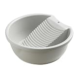 GUOOL 洗濯板洗面器 手洗い用 衣類洗面器 軽量 滑り止め 洗濯用品 衣類手洗いボード 家庭用, グレー