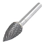 uxcell ロータリーファイル　タングステンバー　ロータリードリル　タングステンカーバイド　シルバートーン　グレー　31g　6mm　1個