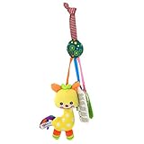 JIOLK ベビーカー用おもちゃ ぬいぐるみ 吊り掛け ふわふわ 飾り 赤ちゃん ハンギングトイ 音鳴り 透明エプロン 動物のベビーカーベッド 寝かしつけ用品 可愛い動物玩具 知育玩具