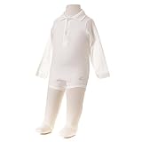 (プチバトー)PETIT BATEAU BEBE/ベビー 裏起毛ポロシャツ長袖ボディ/ロンパース 14356 07 LAIT 12M [並行輸入品]