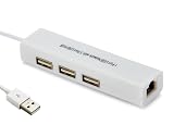 リタプロショップ® USB2.0ハブ 3ポート 有線LANアダプタ付き 500mA 10/100Mbps