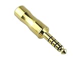 4.4mm バランスプラグ フォーンプラグ フォーンコネクタ フォーン端子 ハンダ式 自作用 金メッキ 5極 C ゴールド