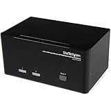 StarTech マルチモニタKVM - - オーディオおよびUSB 2.0ハブと三重モニタDVI USB KVMスイッチデュアルポートKVMスイッチ（sv231tdviua） 2ポート 黒