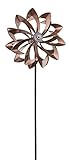 ソーラーLEDメタルFlower Garden Wind Spinner直径24.5 × 11.5 D X 75 H ブロンズ 53563-DCP
