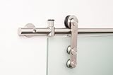 現代ステンレススチールスライドバーンドアハードウェアの木製ドア/ Brushedサテン仕上げ – grand-gfシリーズ 12 Feet Rail Length GRA-WF-01