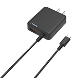 KYOHAYA USB充電器 Type-Cケーブル一体型 1.5m 30W出力 USB Power Delivery Quick Charge 急速充電 薄型 USB-Aポート搭載 2台同時充電 ACアダプター 折畳式プラグ 安全 軽量 コンパクト 海外対応 Mac Book Air, iPhone, AQUOS, Xperia, Galaxy, 各種対応 (ブラック, 30W出力)