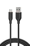 Anker USB-C ＆ USB-A ケーブル (Flow) 絡まないケーブル 15W 結束バンド付き USB-C機器対応 シリコン素材採用 Galaxy iPhone 17 / 16 / 15 各種対応 1.8m ミッドナイトブラック