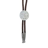 八咫烏 やたがらす レリーフ調 ループタイ 夜光貝 茶色紐