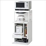 エムケー精工(MK精工) レンジ台 キャビー(幅56.5)収納庫タイプ ホワイト CH-207W