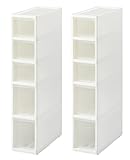 JEJ 収納ケース ホワイトクリア 5段(2個組) リセ スリムストッカー (S3･M2) 1020528 * 2 2個セット