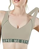 [JANJAM]大きいサイズ レディース ブラジャー 下着 スポーツブラ バッククロス パッド付き ノンワイヤー インナー グリーン 4L