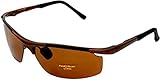 Fankglasses 半分縁なしの偏光サングラスuv 400アイウェアブラウンフレーム/ブラウンレンズ