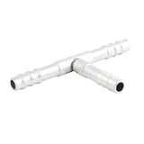 uxcell ホース継手　ホースジョイナー　パイプコネクター　6mm T状　メタル　シルバートーン