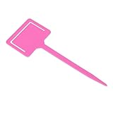 【ノーブランド品】プラスチック　タグ　マーカー　ガーデニングラベル　植物の花のラベル　ホルダー　Tタイプ タグ　保育園 庭　ピンク　２０個