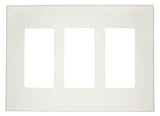 Leviton 3-gangデコラチーター壁材、壊れないプラスチック、Screwlessデザイン S263C-C0W 1