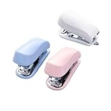 PURZEN ホッチキス 640ステープル付きデスクトップステープラー ミニホッチキス オフィススクールホーム用の耐久性のあるホッチキス,ブ