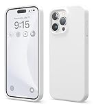 【elago】 iPhone15ProMax 対応 ケース 耐衝撃 傷 指紋 防止 シリコン スマホケース スリム 衝撃吸収 サラサラ 手触り シリコンケース [ Apple iPhone15 ProMax アイフォン15 プロマックス 対応 携帯ケース ] iPhone15ProMaxケース SILICONE CASE ホワイト