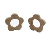 Kissteether 2pcs 手作りの木製フルートの花のペンダント有機自然ブナの木のおもちゃの動物の手DIYジュエリー作りのアクセサリー (2pcs)