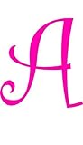 A - MONOGRAM LETTER CURLZ DECAL 3 TALL HOT PINK - manufactured & sold by EYECANDY DECALS only by Eye