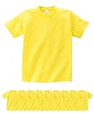 [プリントスター] 00085-CVT 5.6オンス ヘビーウェイトTシャツ 10枚セット キッズ (イエロー, 120)
