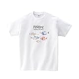 [chatte noir] Tシャツ メンズ 半袖 おしゃれ 釣り 魚 フィッシュ FISH ルアー 川釣り クルーネック Uネック ユニセックス 男女兼用 プリントTシャツ ホワイト L