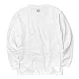 ロンT フルーツオブザルーム パックt 長袖 tシャツ ヘビーウェイト 7オンス 7oz メンズ レディース 無地 Fruit of the Loom (Lサイズ, ホワイト)