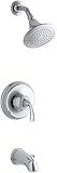 KOHLER K-T10274-4E-CP Fort? Sculpted Rite-Temp Pressure-Balancing Bath/Shower Trim Set, Valve Not In