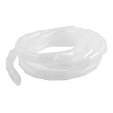 XDiscount スパイラルチューブ スパイラルラッピングバンド プラスチック製ホワイト クリンツール 2.5m長さ