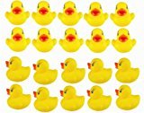 Liebeye お風呂もちゃ　黄色のダック　ベビーバスの浴槽入浴ゴムのきしむおもちゃ　 20個