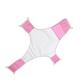 SAIKOUSHOP　ベビーバスネット　バス用　折りたたみ式　滑り止め (ピンク)