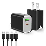 素直な虹 USB コンセント Type-C PD 充電器 20W ACアダプター 【２個セット・PSE認証済・USB-Aポート＋USB-Cポート・２本USB C-Cケーブル付き】急速充電器iPhone/Xperia/Samsung Galaxy/Android 等のUSB機器対応 USB-C タイプc 充電器 (ブラック)