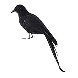 F Fityle 人工　カラス　 鳥の装飾　現実的　人工フェザー　生き生き　ホーム　庭の装飾 　ブラック