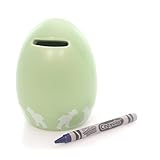 銀行Spring Easter Egg BankセラミックCrayola Moneyセーバー 3.750 グリーン PASTEL EGG GREEN