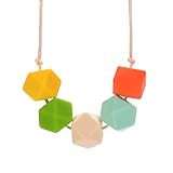 Aishine Teether -Natural Pain Reduce Rainbow Silicone Teething Nursing Breastfeeding Necklace for Mo