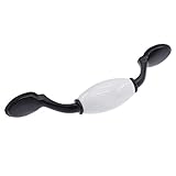 Viviseason(ビビシーズン) 取っ手 ハンドル ドア取っ手 引き出し取っ手 つまみ 欧風 セラミック 戸棚ノブハンドル ホワイト 白黒 5つのデザイン選択可能