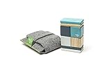8 Piece Tegu Pocket Pouch Magnetic Wooden Block Set Blues [並行輸入品]