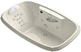 KOHLER K-1457-RM-47 Portrait 67-Inch x 42-Inch Drop-In Whirlpool Bath with Heater, Grip Rail Drillin